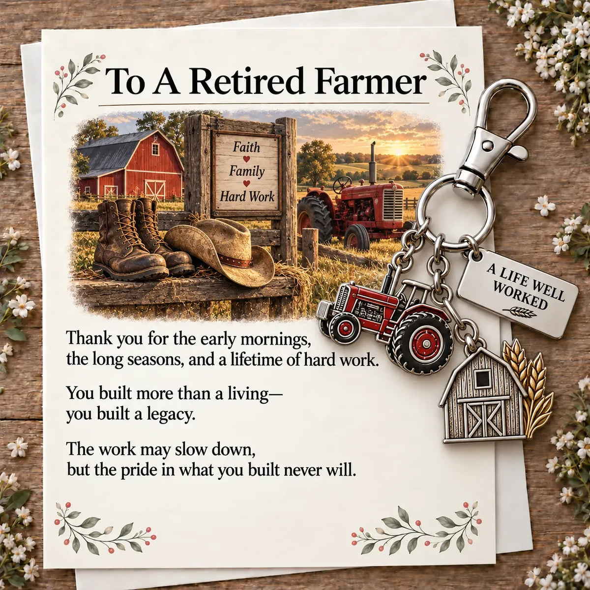 ✨ The "You Make a Difference" Retirement Appreciation Gift Set – Keychain & Greeting Card ✨