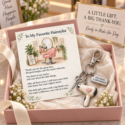 ✨ The "You Make a Difference" Appreciation Gift Set – Keychain & Greeting Card ✨