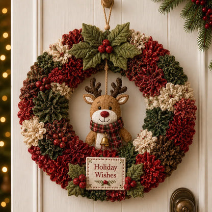 🔥Hot Sale🔥 - 🎄 Make A Christmas Wreath You'll Be Proud To Display ❤️ 3D Fabric Poke DIY Kit With Tutorial & Guide Included