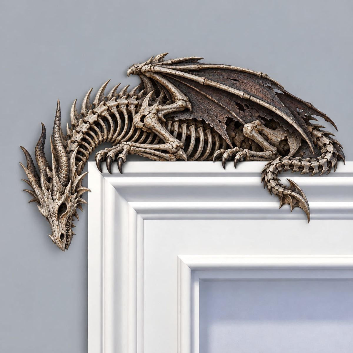 🔥 Sleeping Dragon Door Topper | Medieval Fantasy Dragon Guardian Wall Décor for Doorway, Gaming Room & Gothic Home 🏰✨