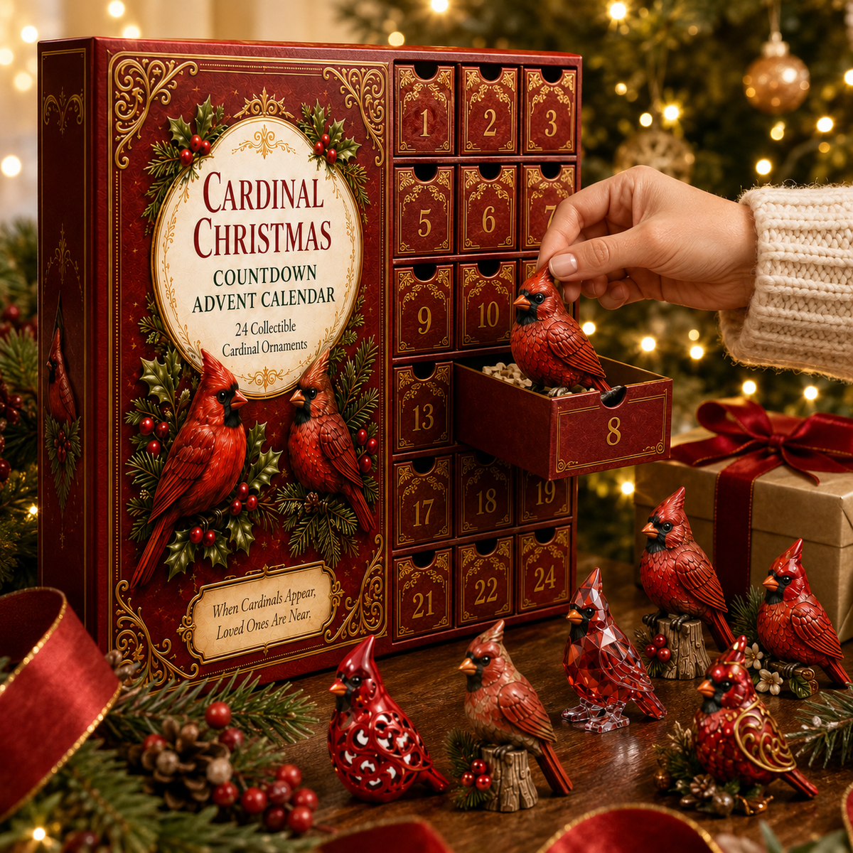 🔥Last 50pcs✨Cardinal Christmas 24-Day Countdown Calendar – Limited Anniversary Edition