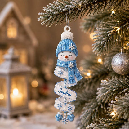 Christmas Snowman Spiral Ornament, Custom Name Snowman Acrylic Ornament, Christmas Tree Decor, Santa Snowman, 2026 Christmas Keepsake