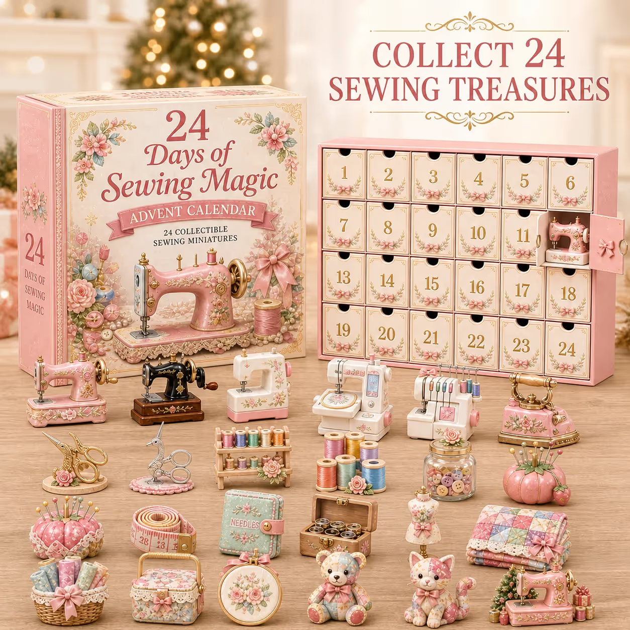 🔥Hot Sale🔥 - Sewing Advent Calendar 2026 – 24 Days of Miniature Sewing Surprises for Crafters & Quilters