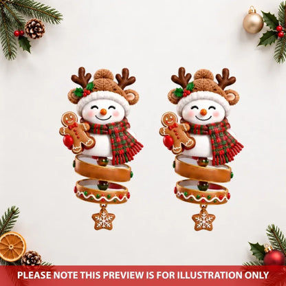 Snowman Spin - Personalized Custom Shape Mica Ornament - Christmas Gift For Family