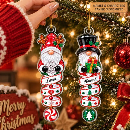 Crystal Gnome Christmas - Personalized Custom Shape Mica Ornament - Christmas Gift For Kids, Family