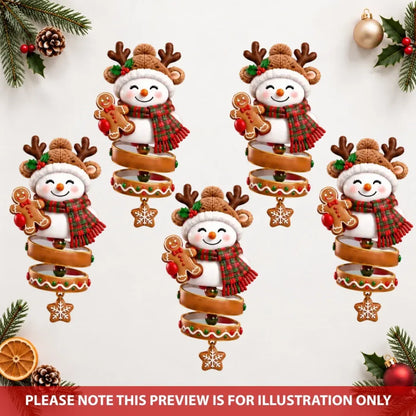 Snowman Spin - Personalized Custom Shape Mica Ornament - Christmas Gift For Family