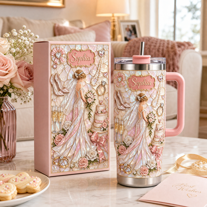 🔥Hot Sale🔥 - 💍 Personalized Bride Wedding Tumbler with Gift Box