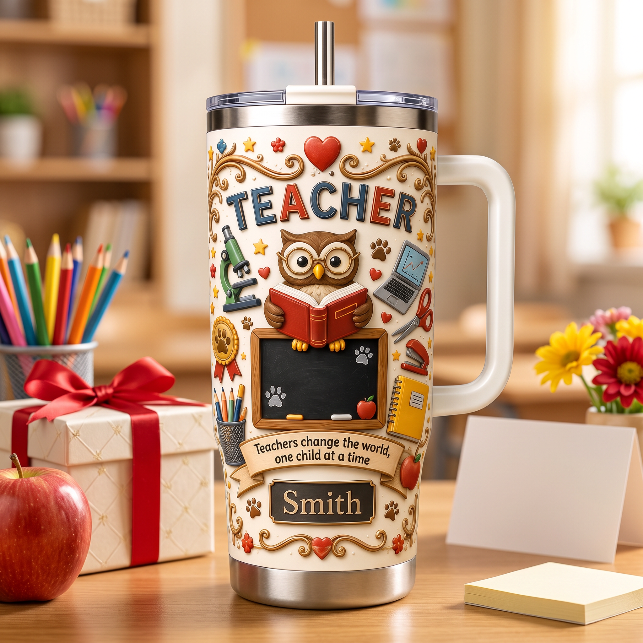 🔥Hot Sale🔥 - Personalized Teacher Gift Tumbler For Back To School