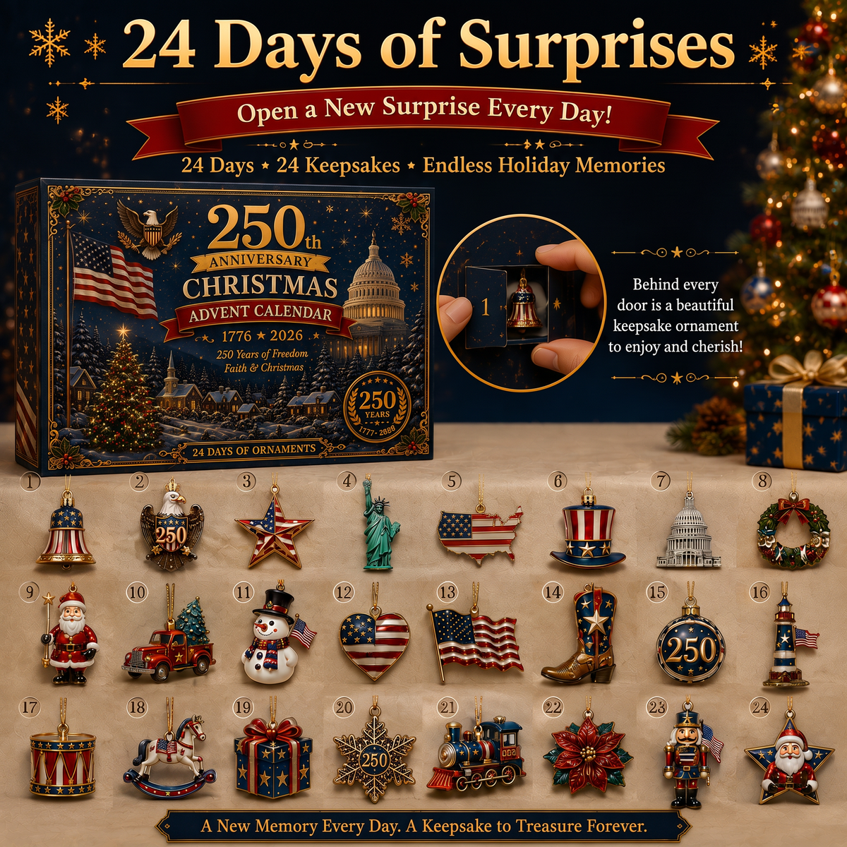 ✨ 2026 America 250th Anniversary Christmas Advent Calendar 🎄Limited Time Free shipping 🔥