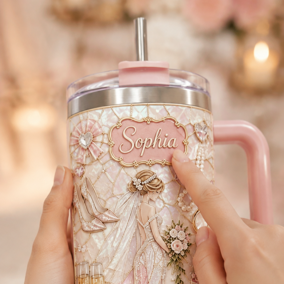 🔥Hot Sale🔥 - 💍 Personalized Bride Wedding Tumbler with Gift Box